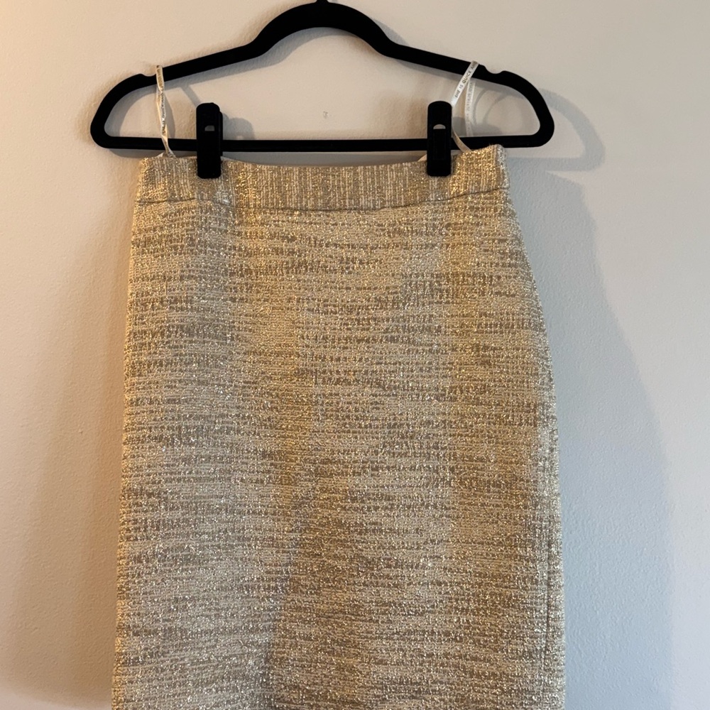 Kate Spade New York Gold Tweed Pencil Skirt
